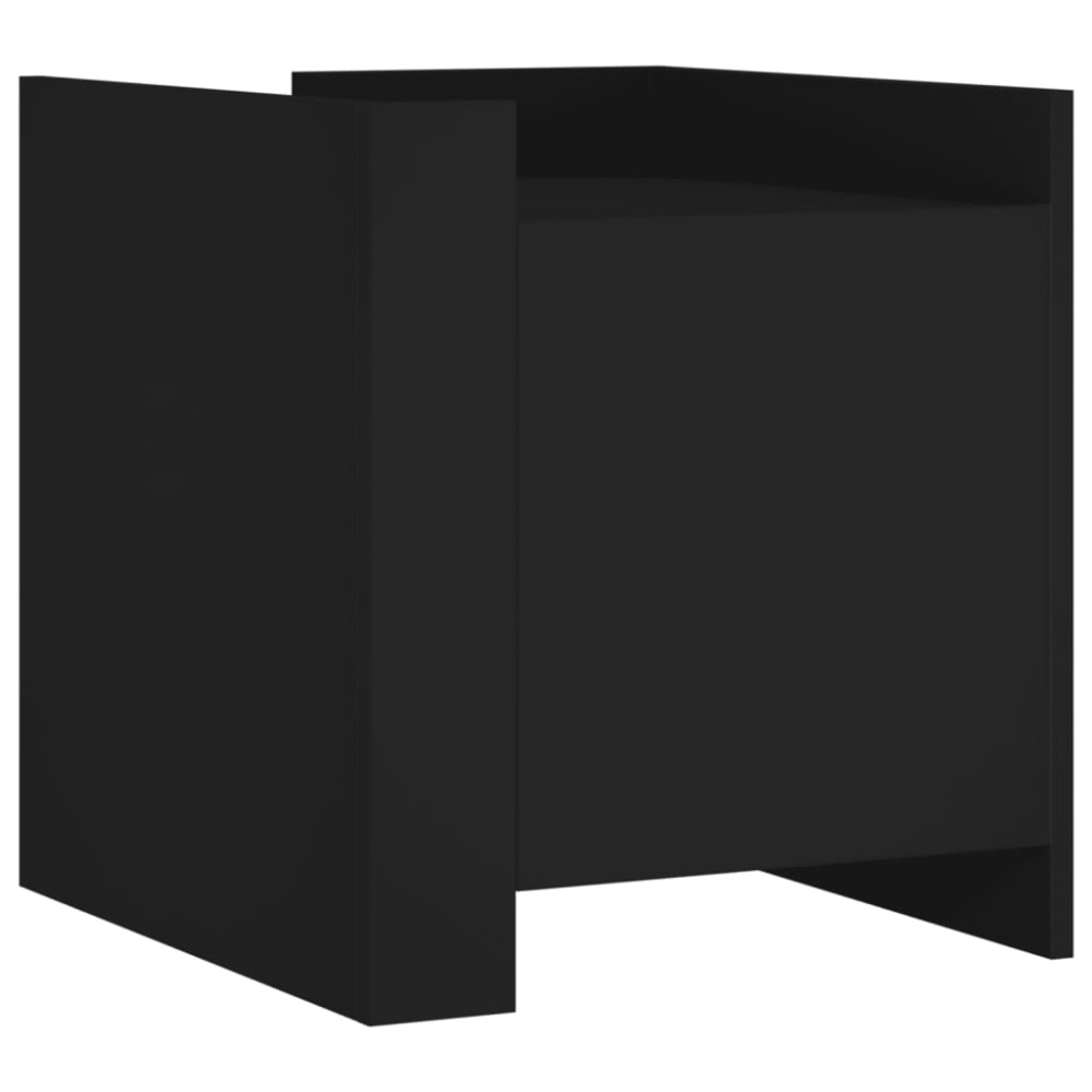 vidaXL Κομοδίνο Μαύρο 45x50x50 εκ. από Επεξεργασμένο Ξύλο