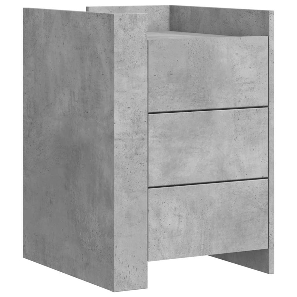 vidaXL Κομοδίνο Γκρι Σκυροδέματος 45x50x65 εκ. από Επεξεργασμένο Ξύλο