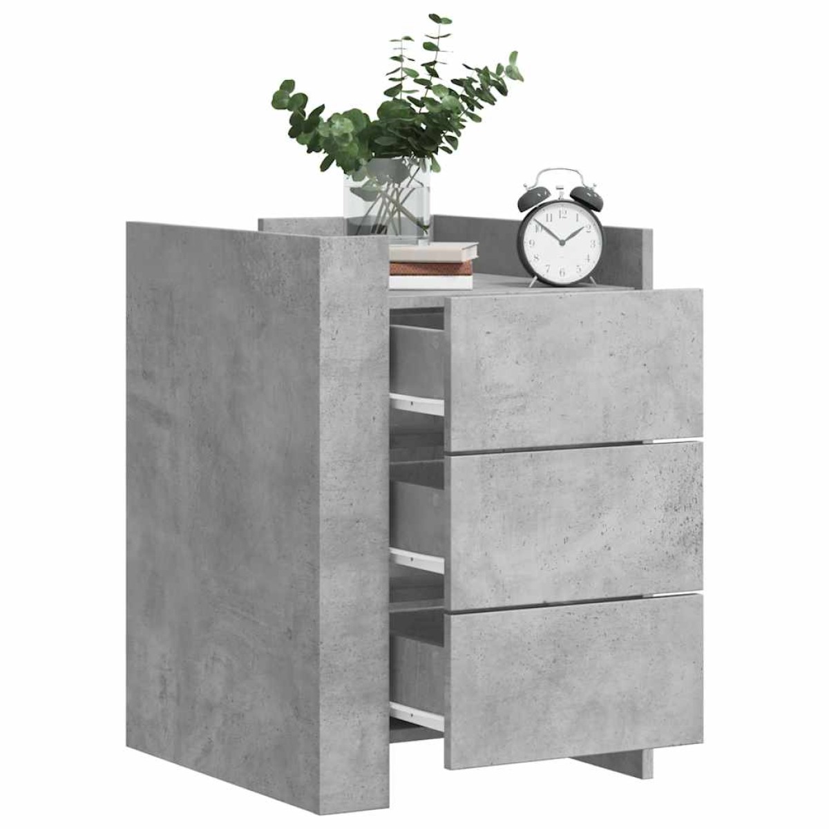 vidaXL Κομοδίνο Γκρι Σκυροδέματος 45x50x65 εκ. από Επεξεργασμένο Ξύλο