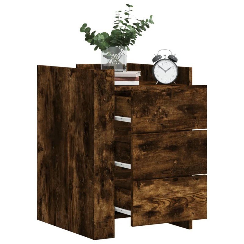 vidaXL Κομοδίνο Καπνιστή Δρυς 45x50x65 εκ. από Επεξεργασμένο Ξύλο