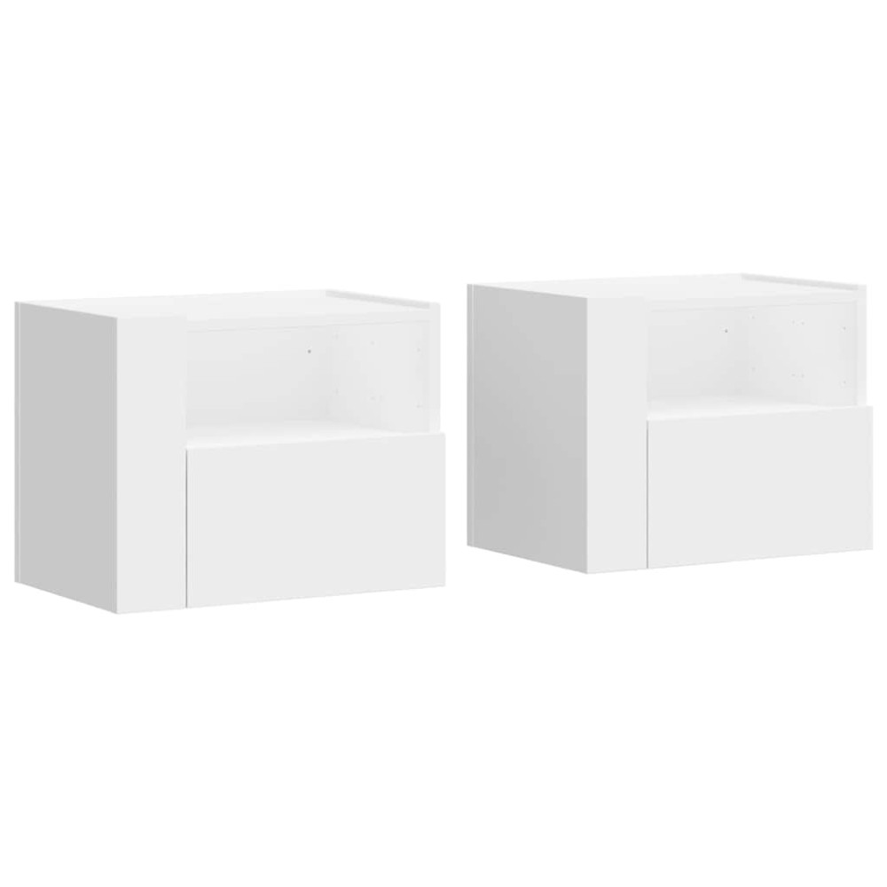 vidaXL Κομοδίνα Επιτοίχια 2 τεμ. Λευκά 45x30x35 εκ.