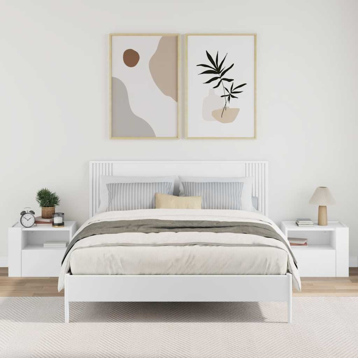 vidaXL Κομοδίνα Επιτοίχια 2 τεμ. Λευκά 45x30x35 εκ.