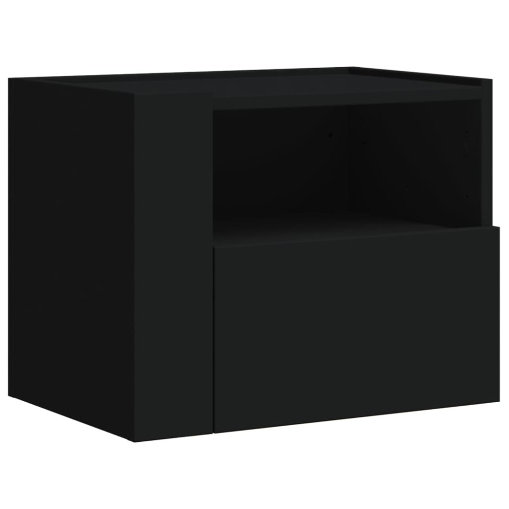 vidaXL Κομοδίνο Επιτοίχιο Μαύρο 45x30x35 εκ.
