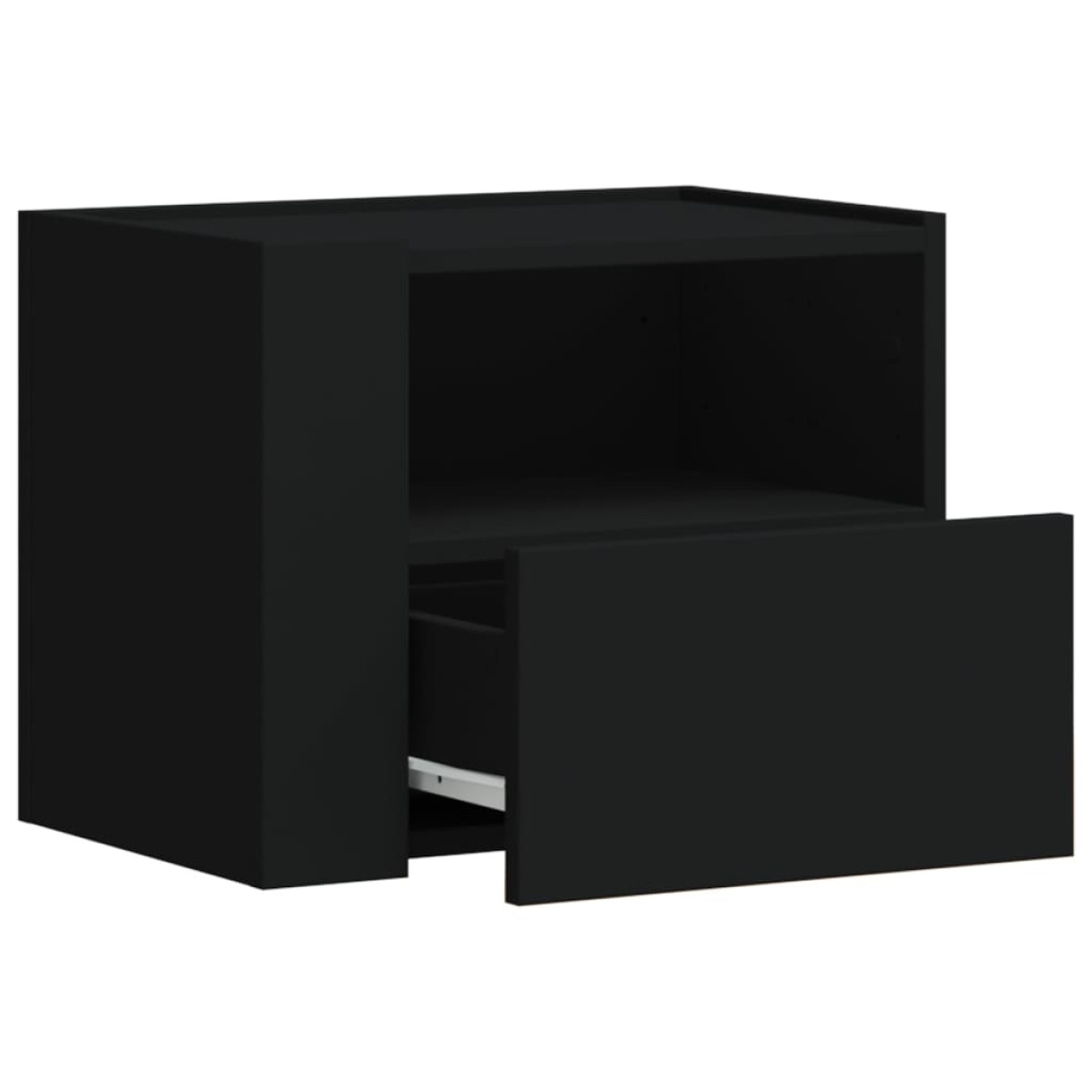 vidaXL Κομοδίνο Επιτοίχιο Μαύρο 45x30x35 εκ.