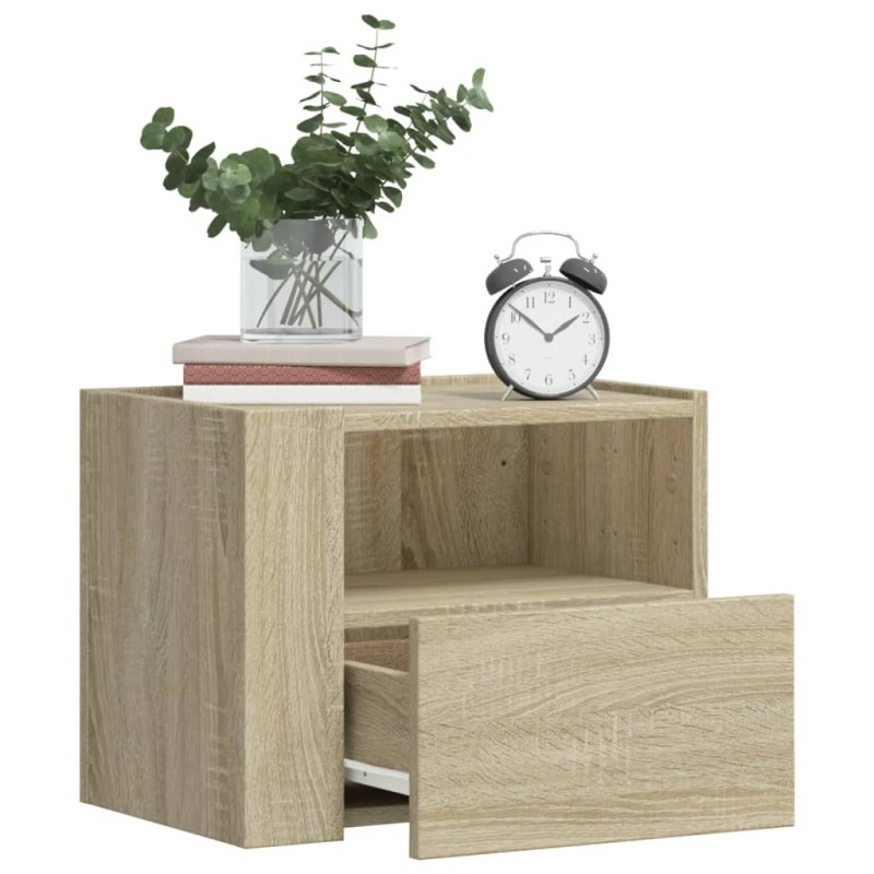 vidaXL Κομοδίνα Επιτοίχια 2 τεμ. Sonoma Δρυς 45x30x35 εκ.