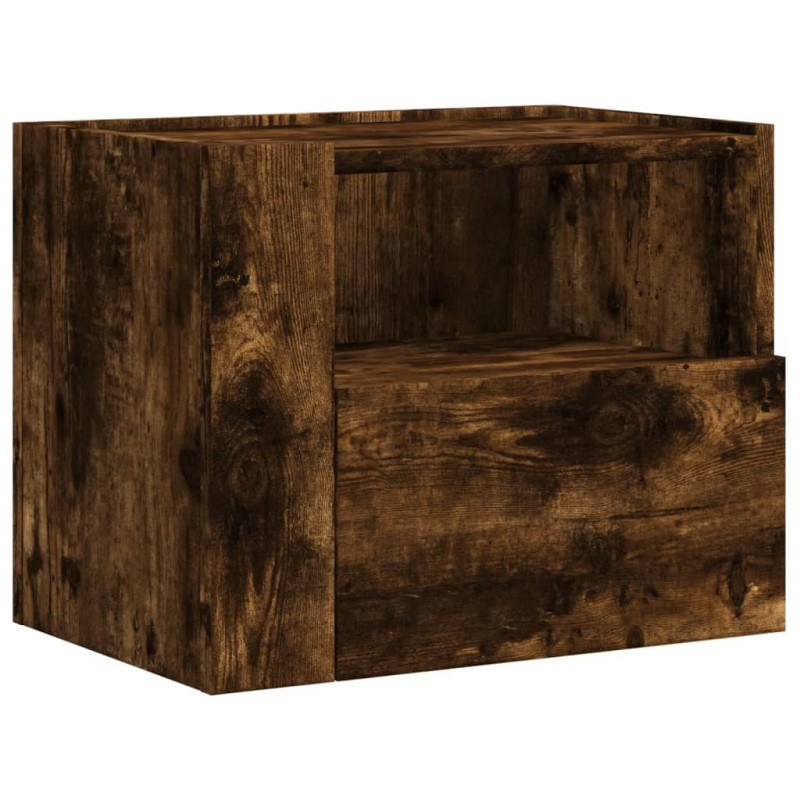 vidaXL Κομοδίνο Επιτοίχιο Καπνιστή Δρυς 45x30x35 εκ.