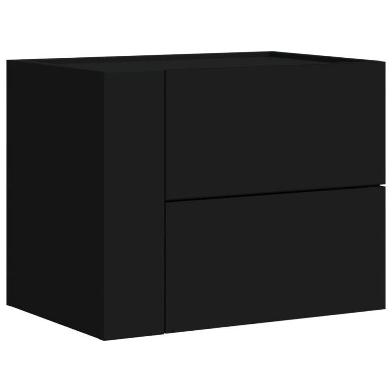 vidaXL Κομοδίνο Επιτοίχιο Μαύρο 45x30x35 εκ.