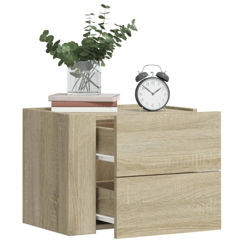 vidaXL Κομοδίνα Επιτοίχιο Sonoma Δρυς 45x30x35 εκ.