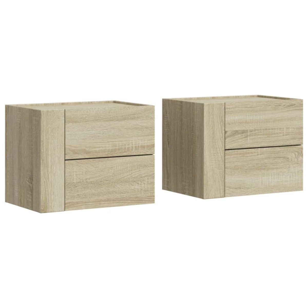 vidaXL Κομοδίνα Επιτοίχια 2 τεμ. Sonoma Δρυς 45x30x35 εκ.