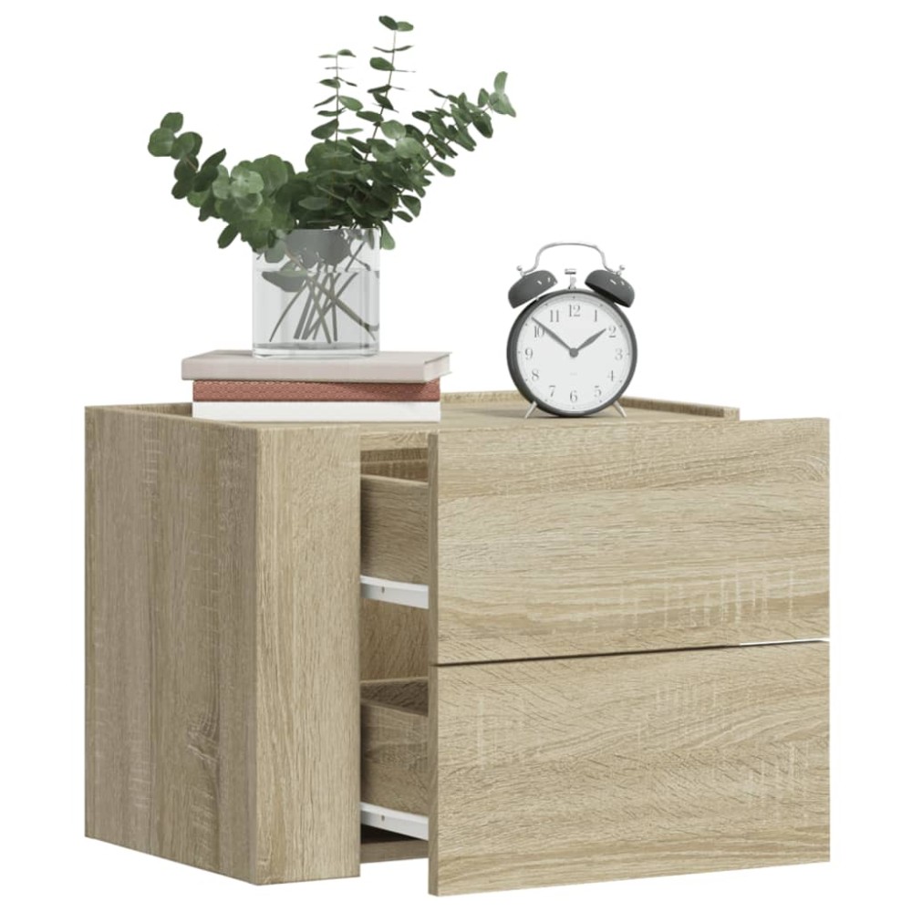 vidaXL Κομοδίνα Επιτοίχια 2 τεμ. Sonoma Δρυς 45x30x35 εκ.