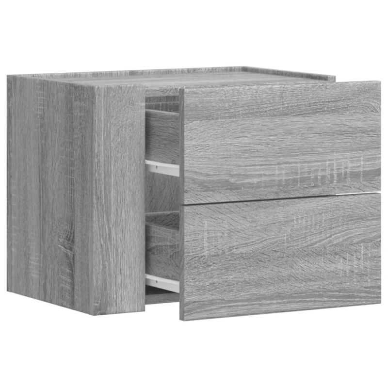 vidaXL Κομοδίνα Επιτοίχια Γκρι Sonoma 45x30x35 εκ.