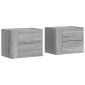 vidaXL Κομοδίνα Επιτοίχια 2 τεμ. Γκρι Sonoma 45x30x35 εκ.