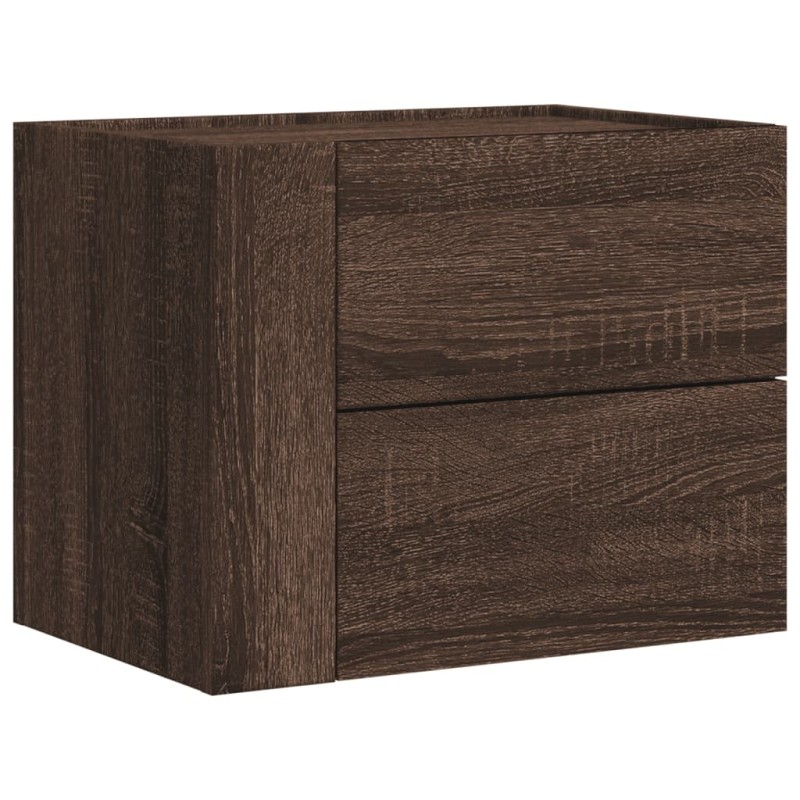 vidaXL Κομοδίνο Επιτοίχιο Καφέ Δρυς 45x30x35 εκ.