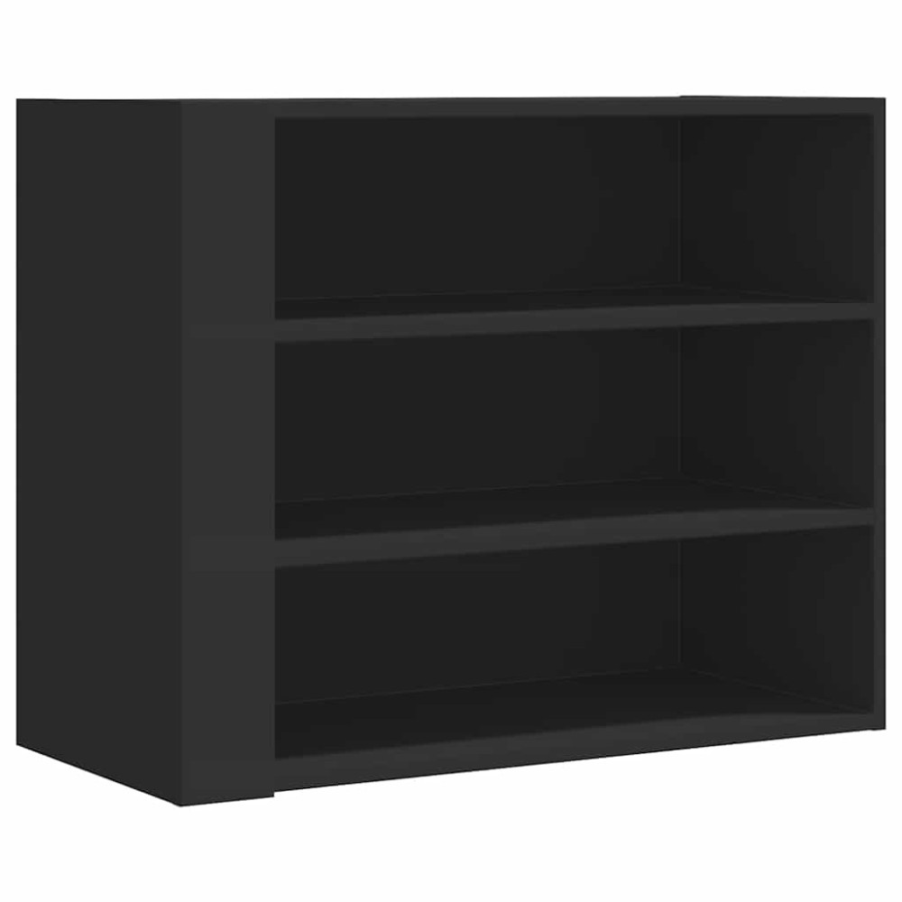 vidaXL Ντουλάπι Τοίχου Μαύρο 75x35x60 εκ. από Επεξεργασμένο Ξύλο