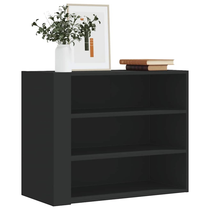 vidaXL Ντουλάπι Τοίχου Μαύρο 75x35x60 εκ. από Επεξεργασμένο Ξύλο