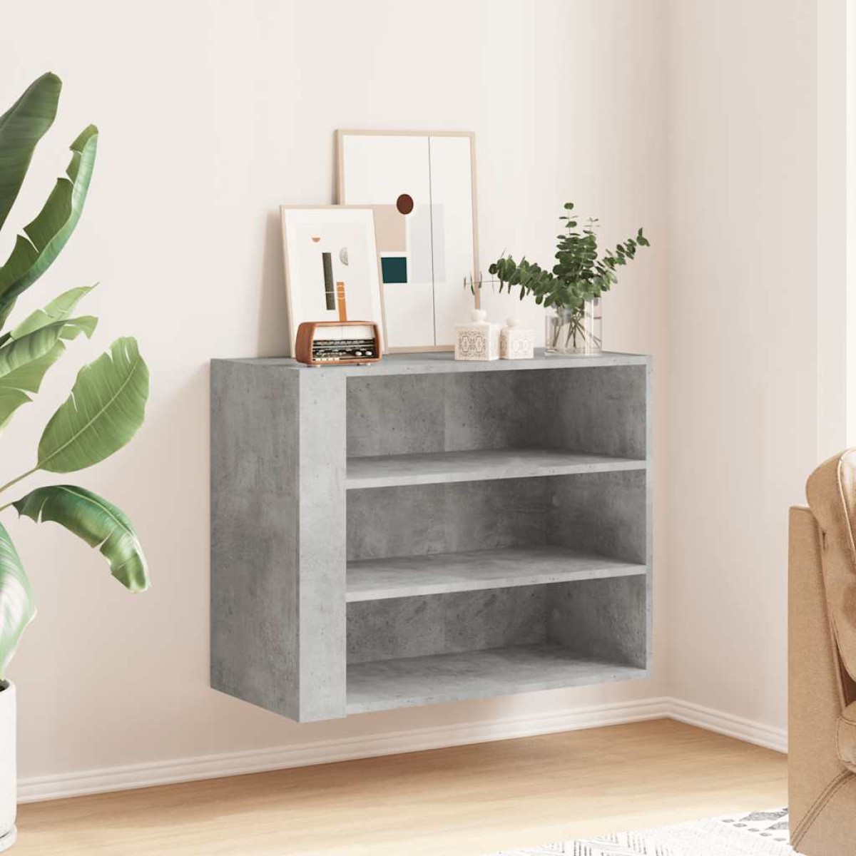 vidaXL Ντουλάπι Τοίχου Γκρι Σκυρ. 75x35x60 εκ. Επεξεργασμένο Ξύλο