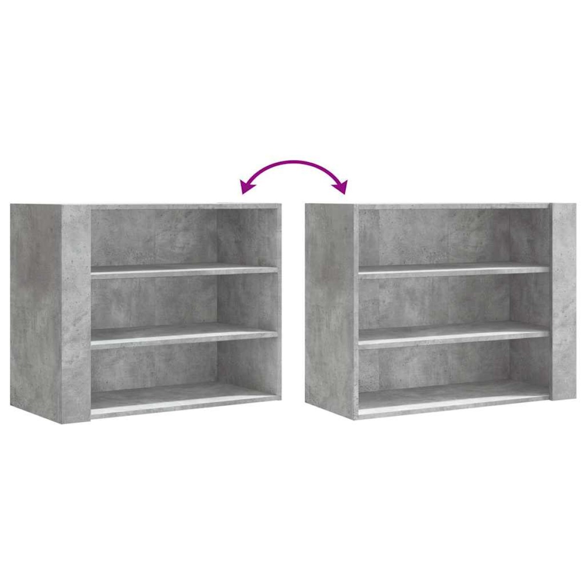 vidaXL Ντουλάπι Τοίχου Γκρι Σκυρ. 75x35x60 εκ. Επεξεργασμένο Ξύλο