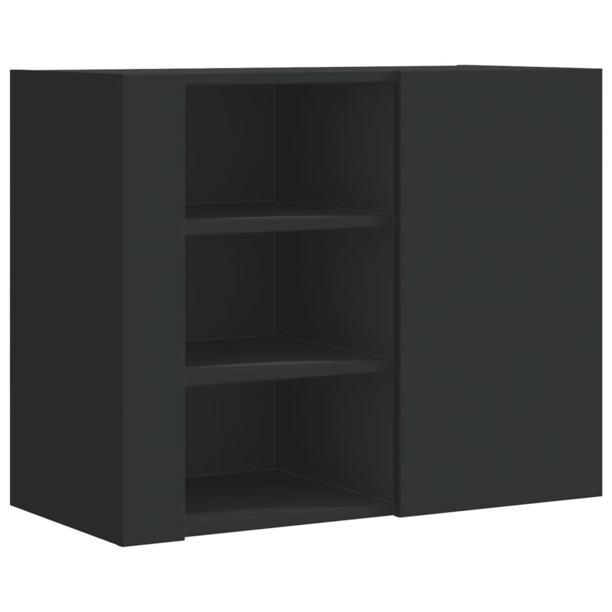 vidaXL Ντουλάπι Τοίχου Μαύρο 75x35x60 εκ. από Επεξεργασμένο Ξύλο