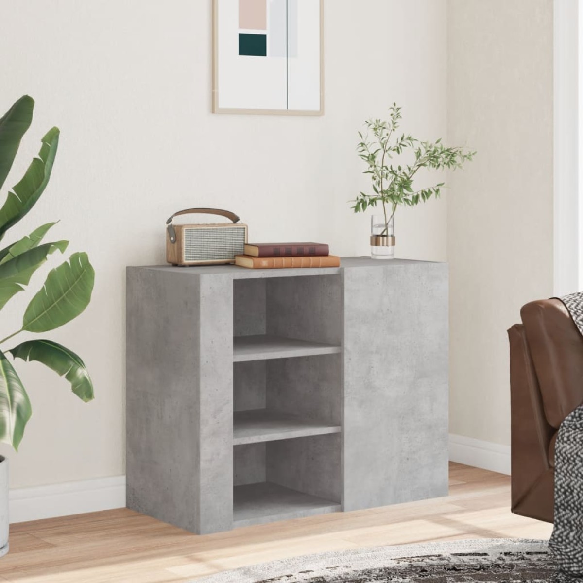 vidaXL Ντουλάπι Τοίχου Γκρι Σκυρ. 75x35x60 εκ. Επεξεργασμένο Ξύλο