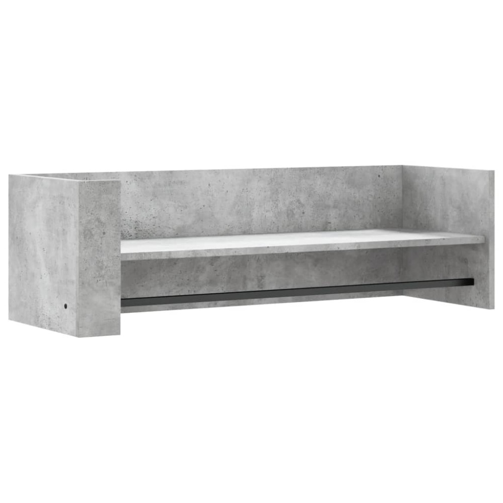 vidaXL Ραφιέρα Τοίχου Γκρι Σκυροδέματος 100x35x30,5εκ. από Επεξ. Ξύλο
