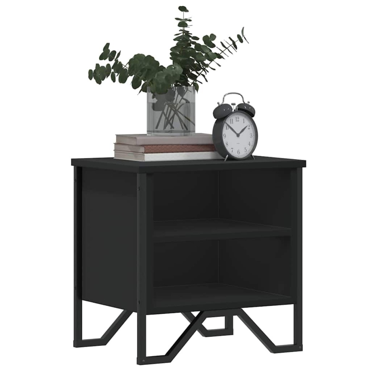 vidaXL Κομοδίνο Μαύρο 2 τεμ. 40 x 30 x 40 εκ. από Επεξεργασμένο Ξύλο