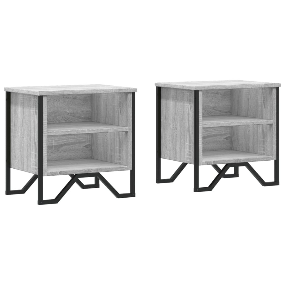 vidaXL Κομοδίνο Χρώμα 2 τεμ. Γκρι Sonoma 40x30x40 εκ. από Επεξ. Ξύλο