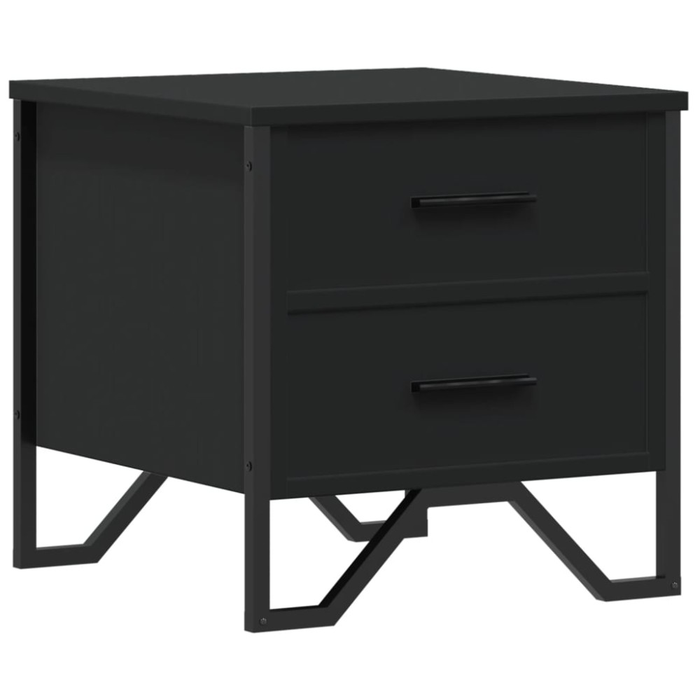 vidaXL Κομοδίνο Μαύρο 40x41x40 εκ. από Επεξεργασμένο Ξύλο