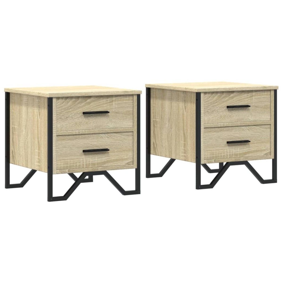 vidaXL Κομοδίνα 2 τεμ. Sonoma Δρυς 40x41x40 εκ. από Επεξεργασμένο Ξύλο