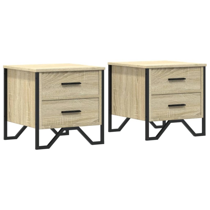 vidaXL Κομοδίνα 2 τεμ. Sonoma Δρυς 40x41x40 εκ. από Επεξεργασμένο Ξύλο