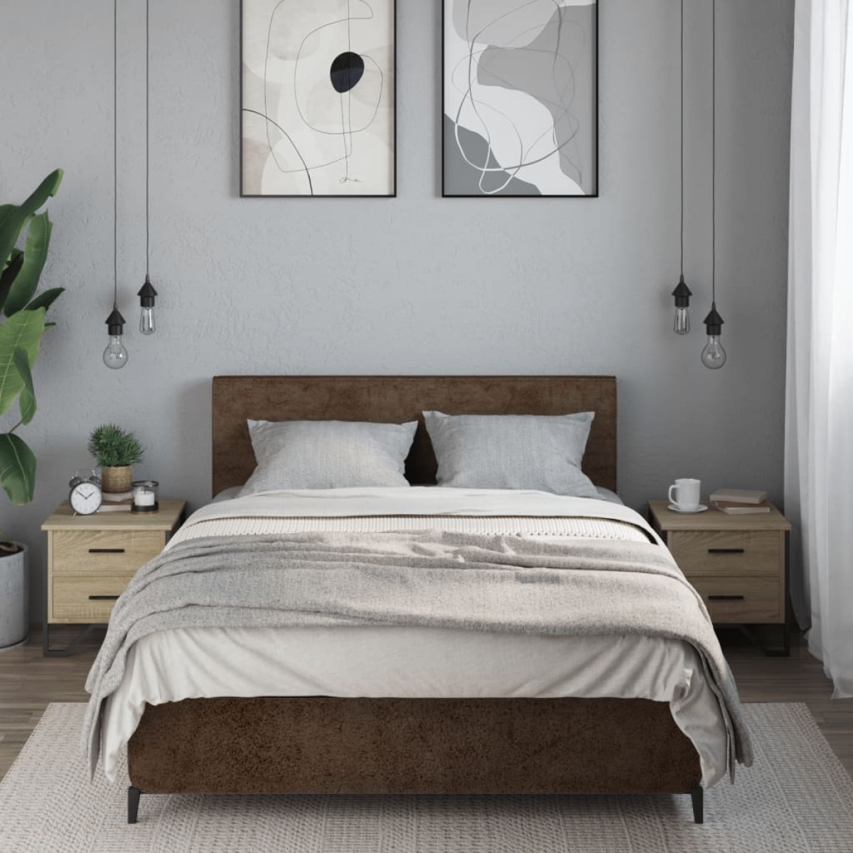 vidaXL Κομοδίνα 2 τεμ. Sonoma Δρυς 40x41x40 εκ. από Επεξεργασμένο Ξύλο