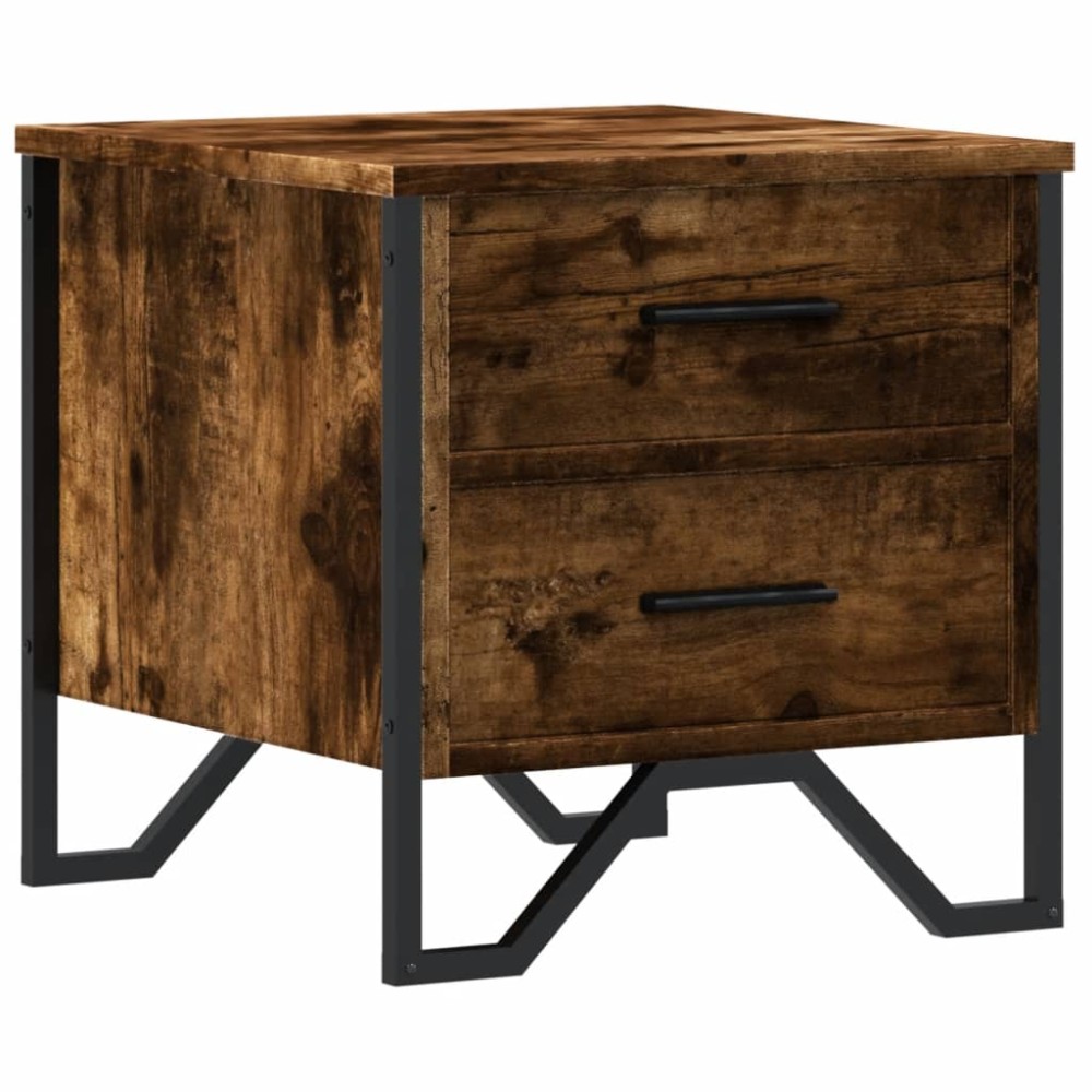 vidaXL Κομοδίνο Καπνιστή Δρυς 40x41x40 εκ. από Επεξεργασμένο Ξύλο