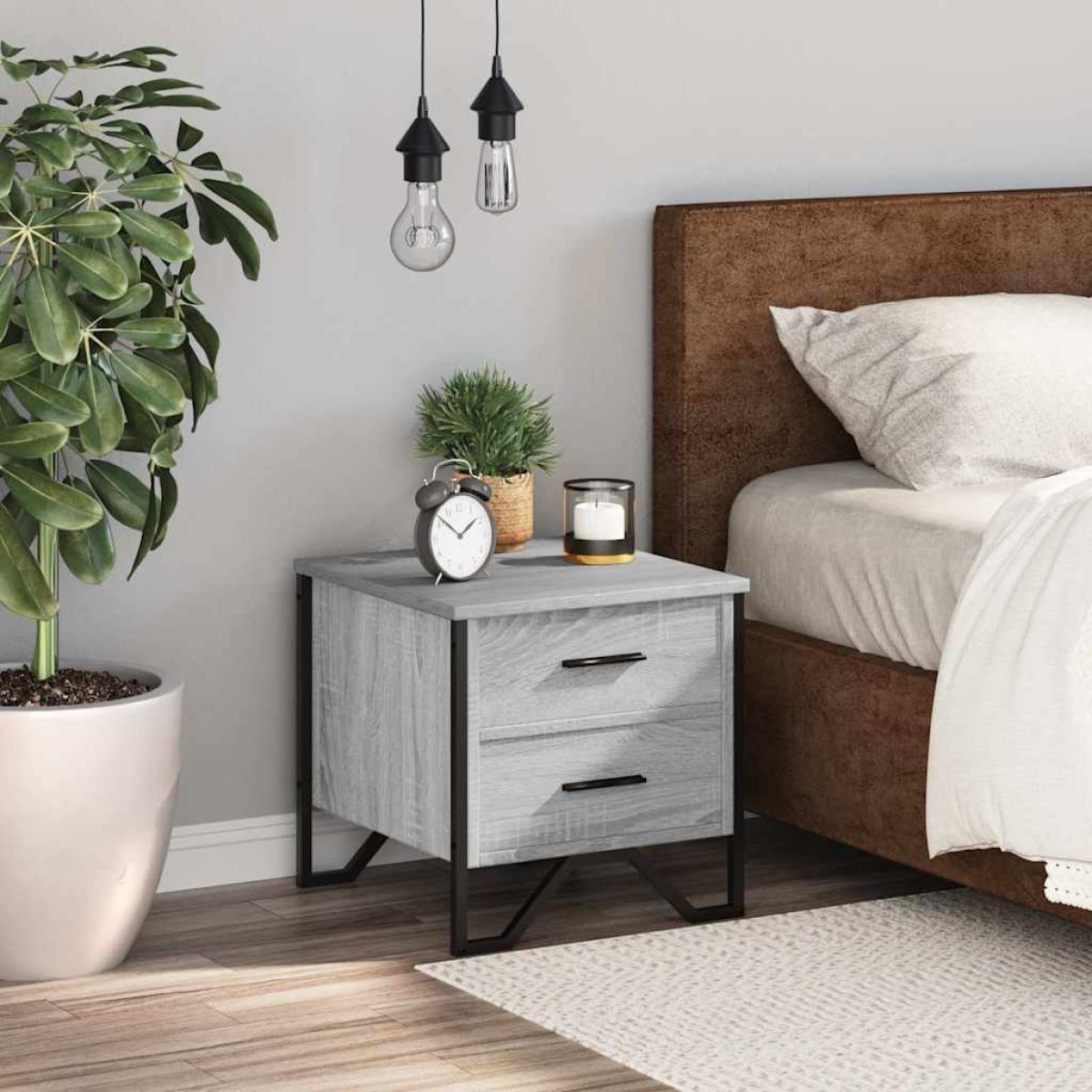 vidaXL Κομοδίνο Γκρι Sonoma 40x41x40 εκ. από Επεξεργασμένο Ξύλο