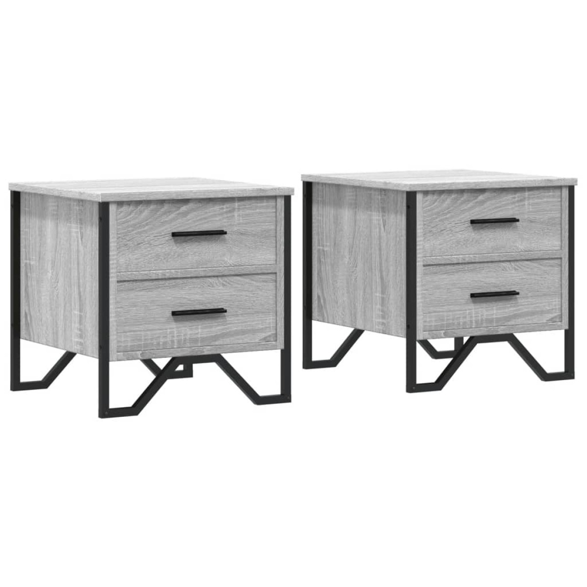 vidaXL Κομοδίνα 2 τεμ. Γκρι Sonoma 40x41x40 εκ. από Επεξεργ. Ξύλο