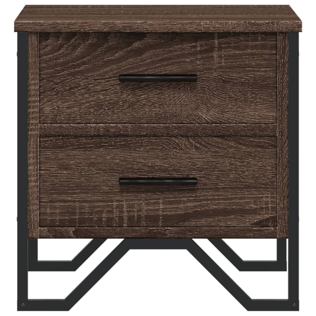 vidaXL Κομοδίνα 2 τεμ. Καφέ Δρυς 40x41x40 εκ. από Επεξεργ. Ξύλο