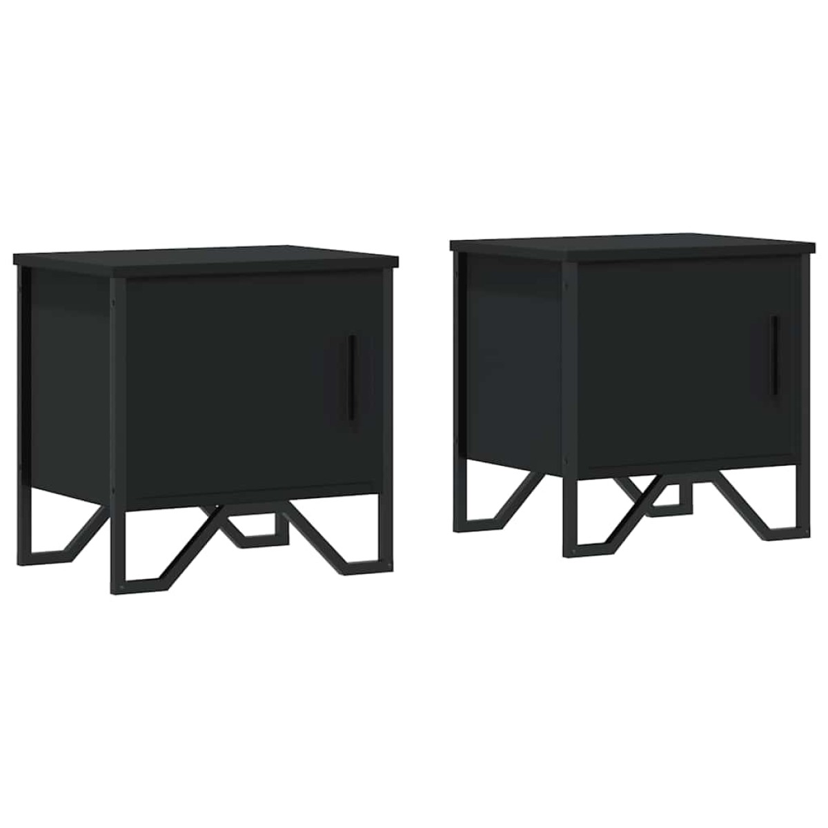 vidaXL Κομοδίνα 2 τεμ. Μαύρα 40 x 30 x 40 εκ. από Επεξεργασμένο Ξύλο