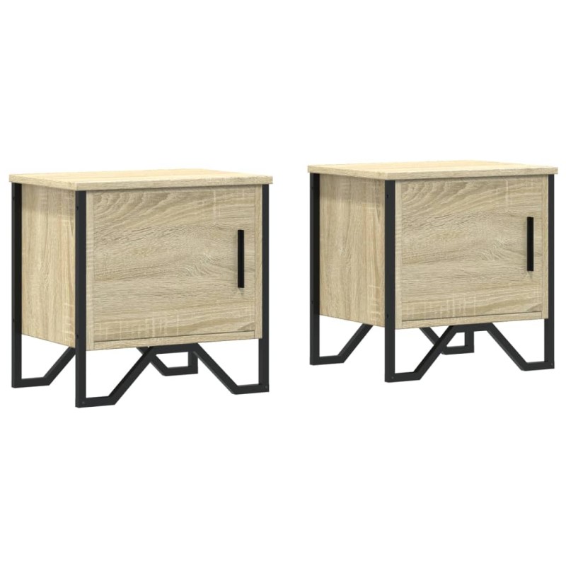 vidaXL Κομοδίνα 2 τεμ. Sonoma Δρυς 40 x 30 x 40 εκ. από Επεξ. Ξύλο