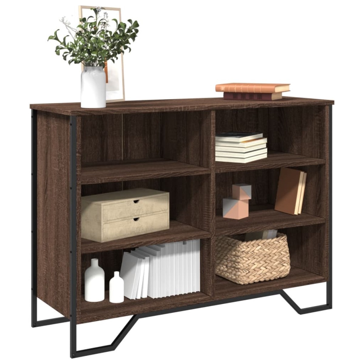 vidaXL Ντουλάπι Καφέ Δρυς 101x35,5x74,5 εκ. Επεξεργασμένο Ξύλο