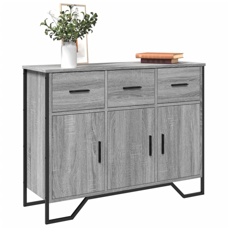 vidaXL Ντουλάπι Γκρι Sonoma 97x32,5x74,5 εκ. από Επεξεργασμένο Ξύλο