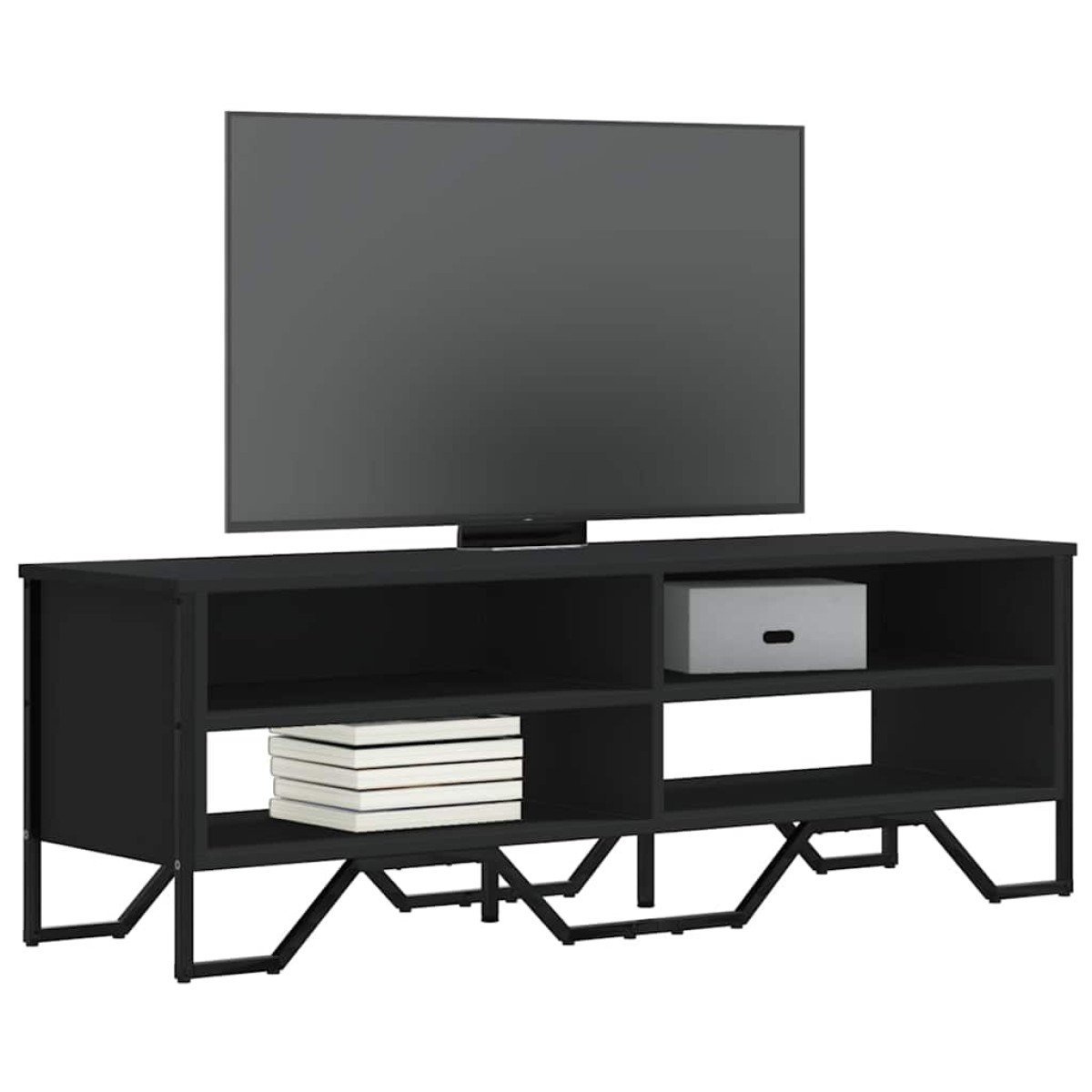 vidaXL Έπιπλο Τηλεόρασης Μαύρο 122 x 34 x 41 εκ. Επεξεργασμένο Ξύλο