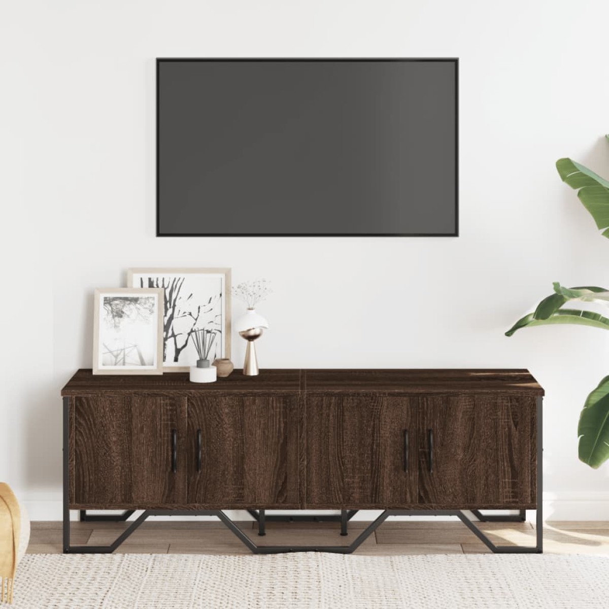 vidaXL Έπιπλο Τηλεόρασης Καπνιστή Δρυς 122x34x41εκ. Επεξεργασμένο Ξύλο
