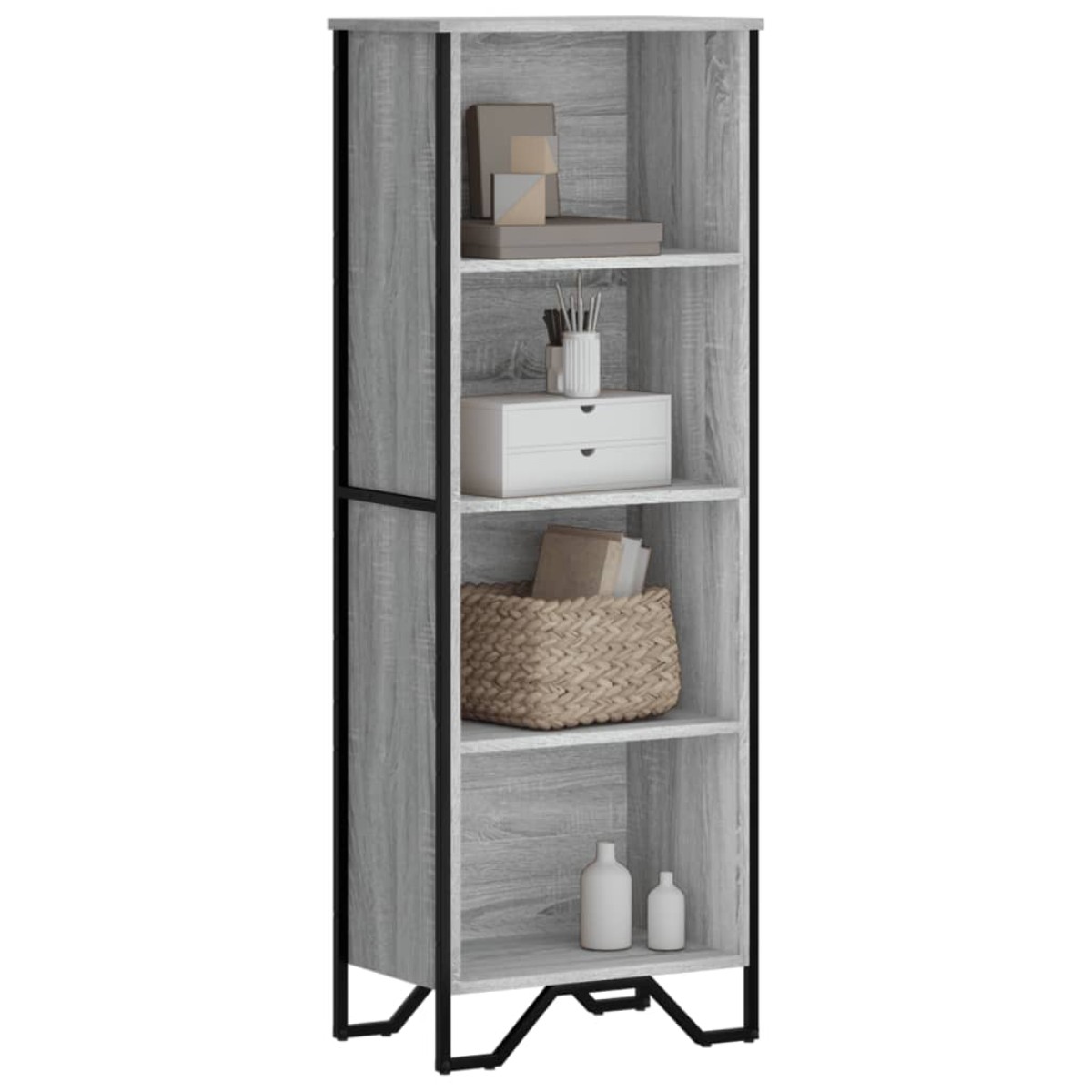 vidaXL Βιβλιοθήκη Γκρι Sonoma 50x31x137,5 εκ. από Επεξεργ. Ξύλο