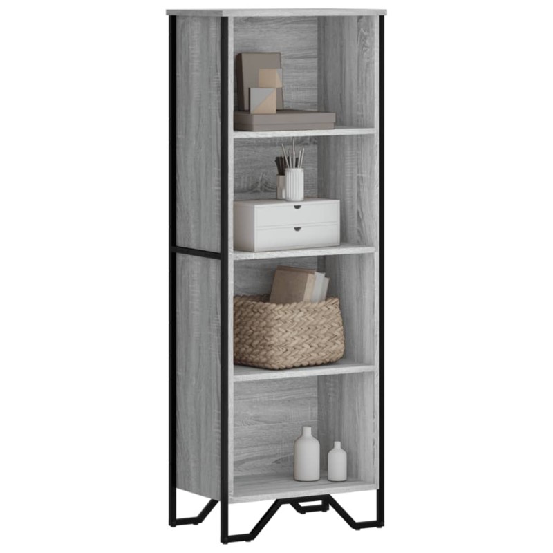 vidaXL Βιβλιοθήκη Γκρι Sonoma 50x31x137,5 εκ. από Επεξεργ. Ξύλο