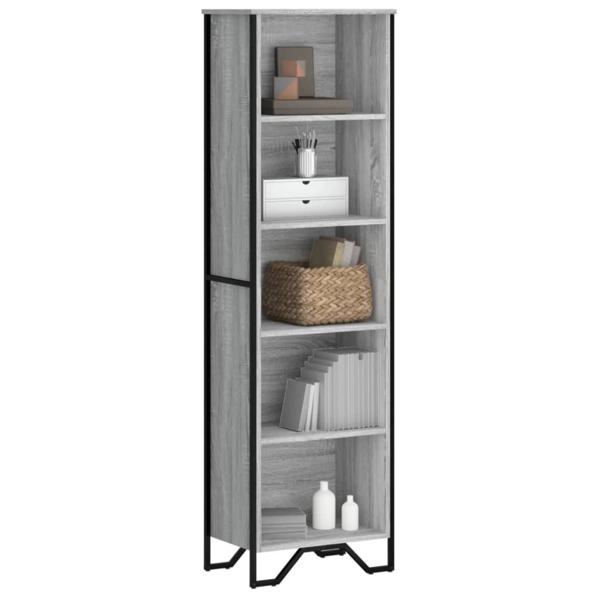 vidaXL Βιβλιοθήκη Γκρι Sonoma 50x31x169 εκ. από Επεξεργ. Ξύλο