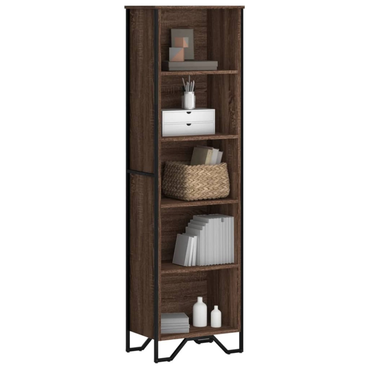 vidaXL Βιβλιοθήκη Καφέ Δρυς 50x31x169 εκ. από Επεξεργασμένο Ξύλο