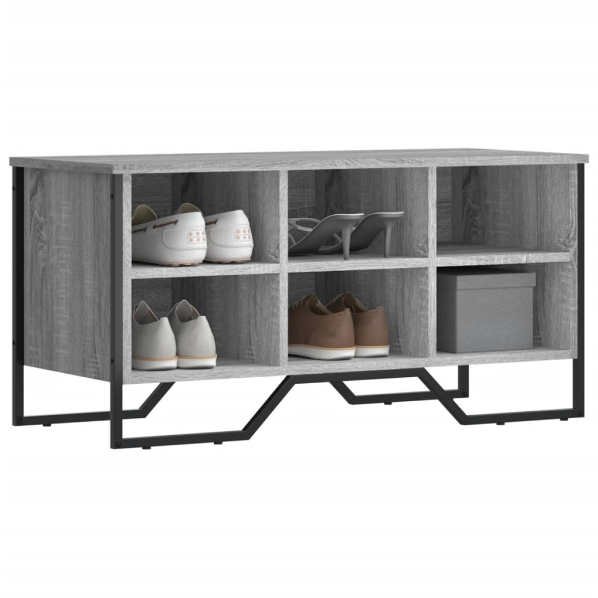 vidaXL Παπουτσοθήκη Γκρι Sonoma 90x38x45,5 εκ. από Επεξεργ. Ξύλο