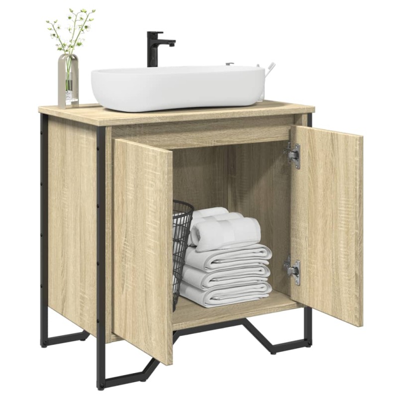 vidaXL Ντουλάπι Νιπτήρα Μπάνιου Sonoma Δρυς 60x35x60 εκ. Επεξ. Ξύλο
