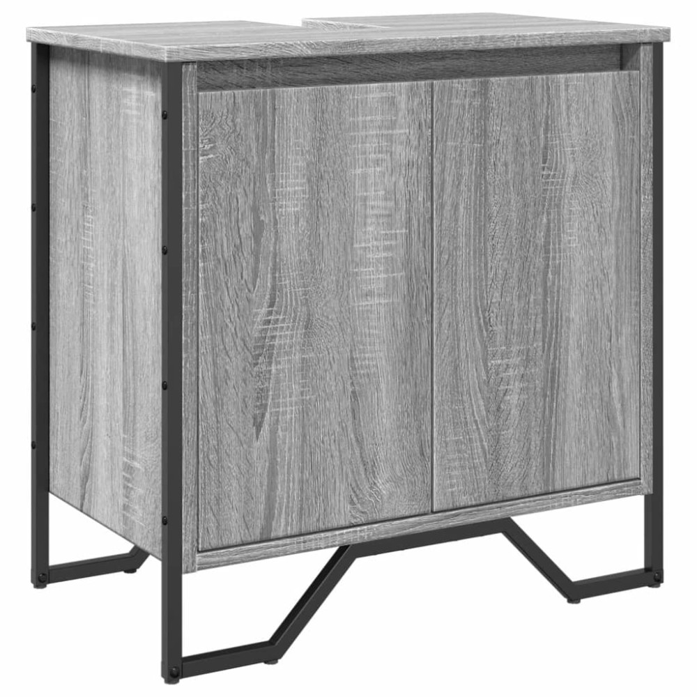 vidaXL Ντουλάπι Νιπτήρα Μπάνιου Γκρι Sonoma 60x35x60 εκ. Επεξ. Ξύλο
