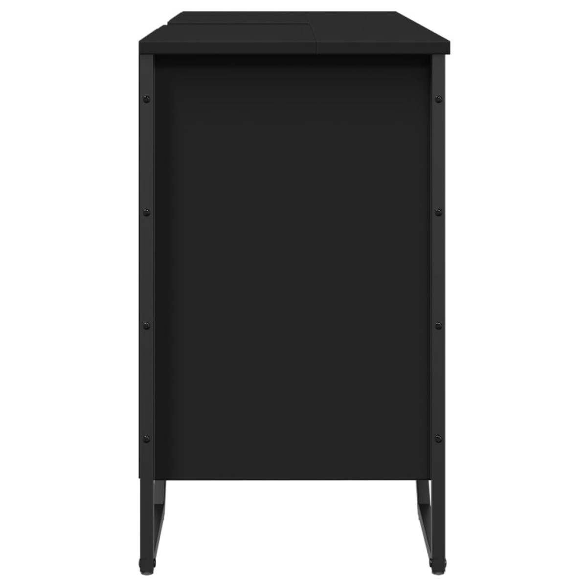 vidaXL Ντουλάπι Νιπτήρα Μπάνιου Μαύρο 91x35x60 εκ. Επεξεργασμένο Ξύλο