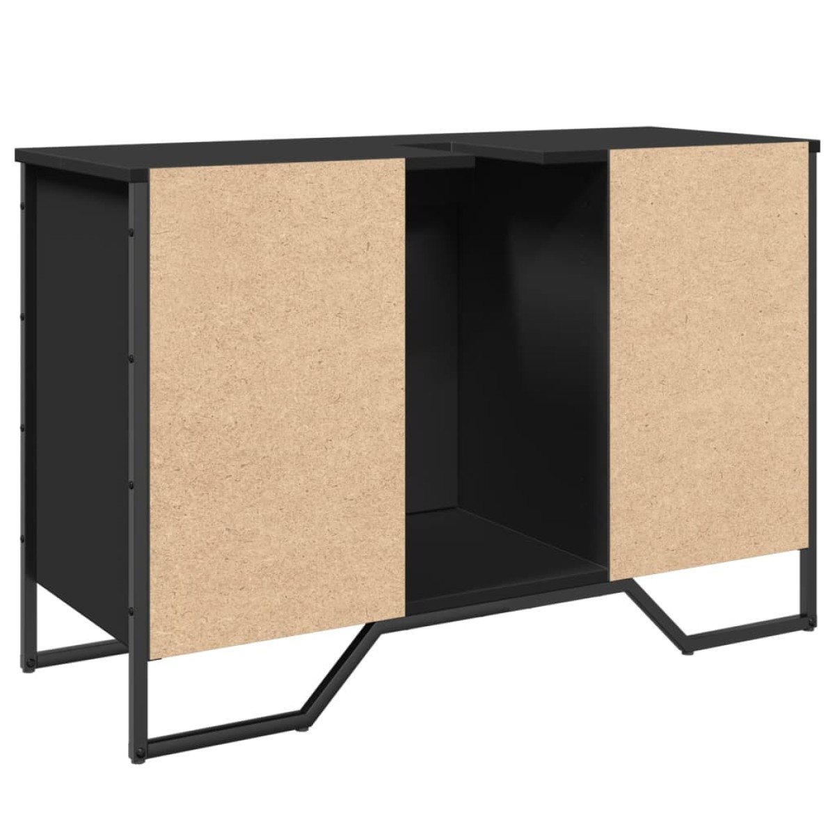 vidaXL Ντουλάπι Νιπτήρα Μπάνιου Μαύρο 91x35x60 εκ. Επεξεργασμένο Ξύλο