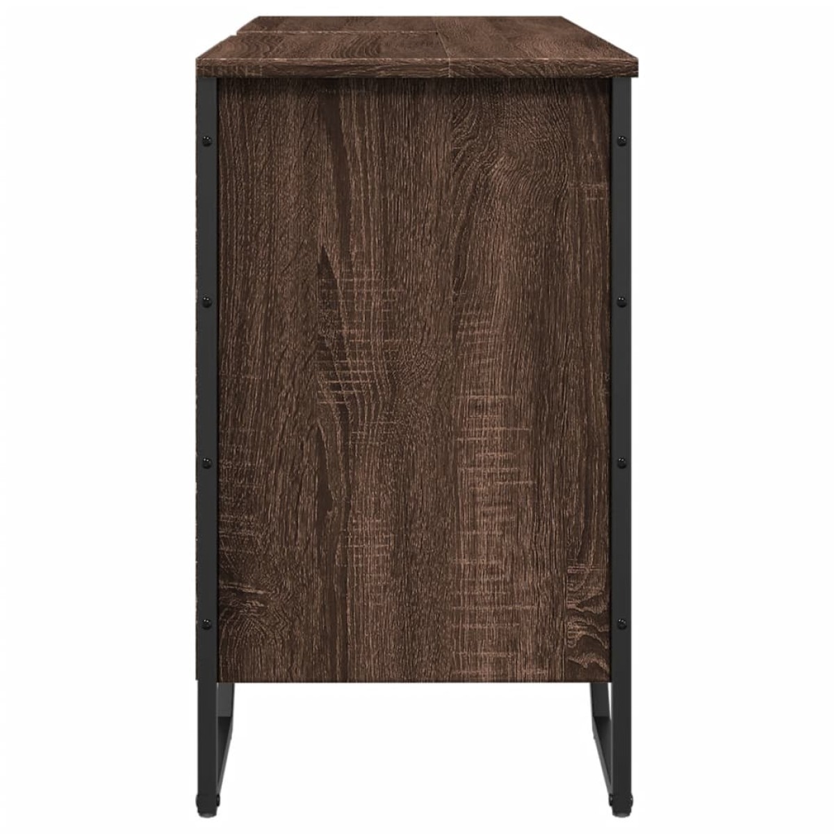 vidaXL Ντουλάπι Νιπτήρα Μπάνιου Καφέ Δρυς 91x35x60 εκ. Επεξ. Ξύλο